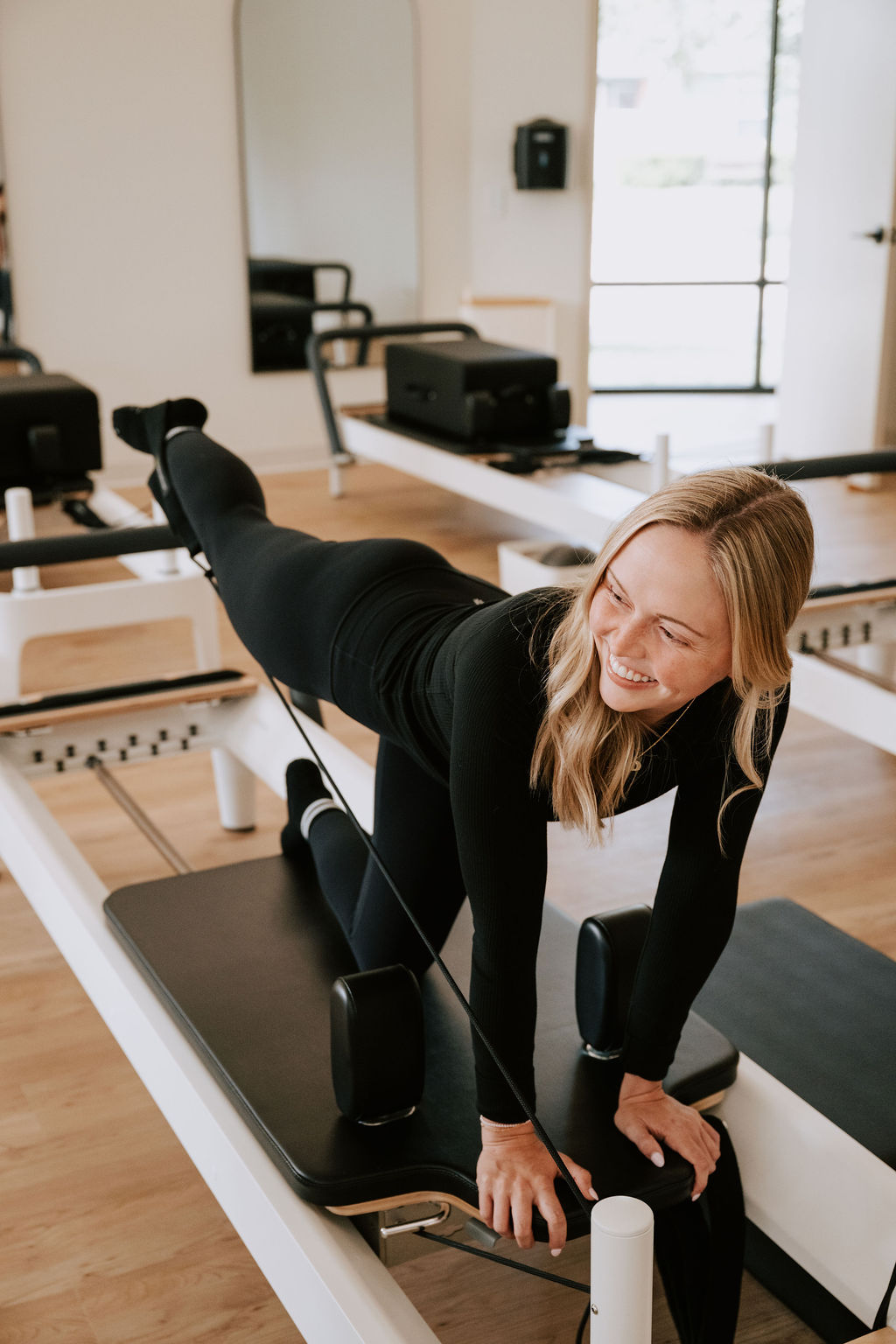 Core Focus class working upper body on the Reformer